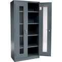Global Industrial Clear View Storage Cabinet, 36"W x 18"D x 78"H, Gray, Assembled