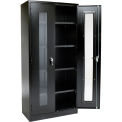 Global Industrial Clear View Storage Cabinet, 36"W x 18"D x 78"H, Black, Unassembled