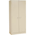 Global Industrial Assembled Storage Cabinet, Turn Handle, 36"W x 18"D x 78"H, Tan