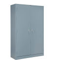 Global Industrial Assembled Storage Cabinet, Turn Handle, 48"W x 18"D x 78"H, Gray
