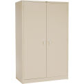 Global Industrial Unssembled Storage Cabinet, Turn Handle, 48"W x 18"D x 78"H, Tan