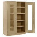 Global Industrial Clear View Storage Cabinet, 48"W x 24"D x 78"H, Tan, Assembled