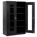 Global Industrial Clear View Storage Cabinet, 48"W x 24"D x 78"H, Black, Unassembled
