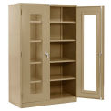 Global Industrial Clear View Storage Cabinet, 48"W x 24"D x 78"H, Tan, Unassembled