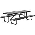 Global Industrial 8' Rectangular Picnic Table, Perforated Metal, Black