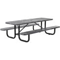 Global Industrial 8' Rectangular Picnic Table, Perforated Metal, Gray