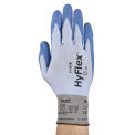 Ansell HyFlex&#174; 18-Gauge Seamless Knit Gloves, Blue PU Palm Coat, Size 10, 1 Pair - Pkg Qty 12