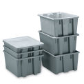 Rubbermaid Palletote Box, 1.3 Cap. Cu. Ft., Gray - Pkg Qty 10