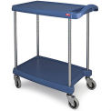 Metro myCart™ 2-Shelf Utility Cart with Chrome-Plated Posts, Blue, 25x18" Shelves