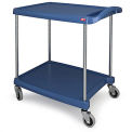 Metro myCart&#8482; 2-Shelf Utility Cart with Chrome-Plated Posts, Blue, 28x23&quot; Shelves