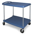 Metro myCart&#8482; 2-Shelf Utility Cart with Chrome-Plated Posts, Blue, 34x27&quot; Shelves