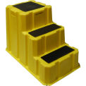 3 Step Nestable Plastic Step Stand - Yellow 25-3/4"W x 42"D x 29"H