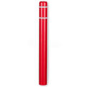 Post Guard&#174; Bollard Cover, 4-1/2&quot;Dia. X 52&quot;H, Red W/White Tape