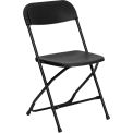Plastic Folding Chair, 800 lbs. Capacity, Black - Pkg Qty 10