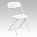 Plastic Folding Chair, 800 lbs. Capacity, White - Pkg Qty 10