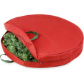 30&quot; Zipper Canvas Bag Holiday Wreath Storage, Red/Pine Green - Pkg Qty 2