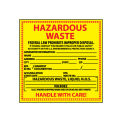 Hazardous Waste Vinyl Labels - For Liquids, 6&quot; x 6&quot;