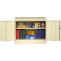 Tennsco Desk Height Storage Cabinet, 36&quot;W X 18&quot;D X 30&quot;H, Light Grey