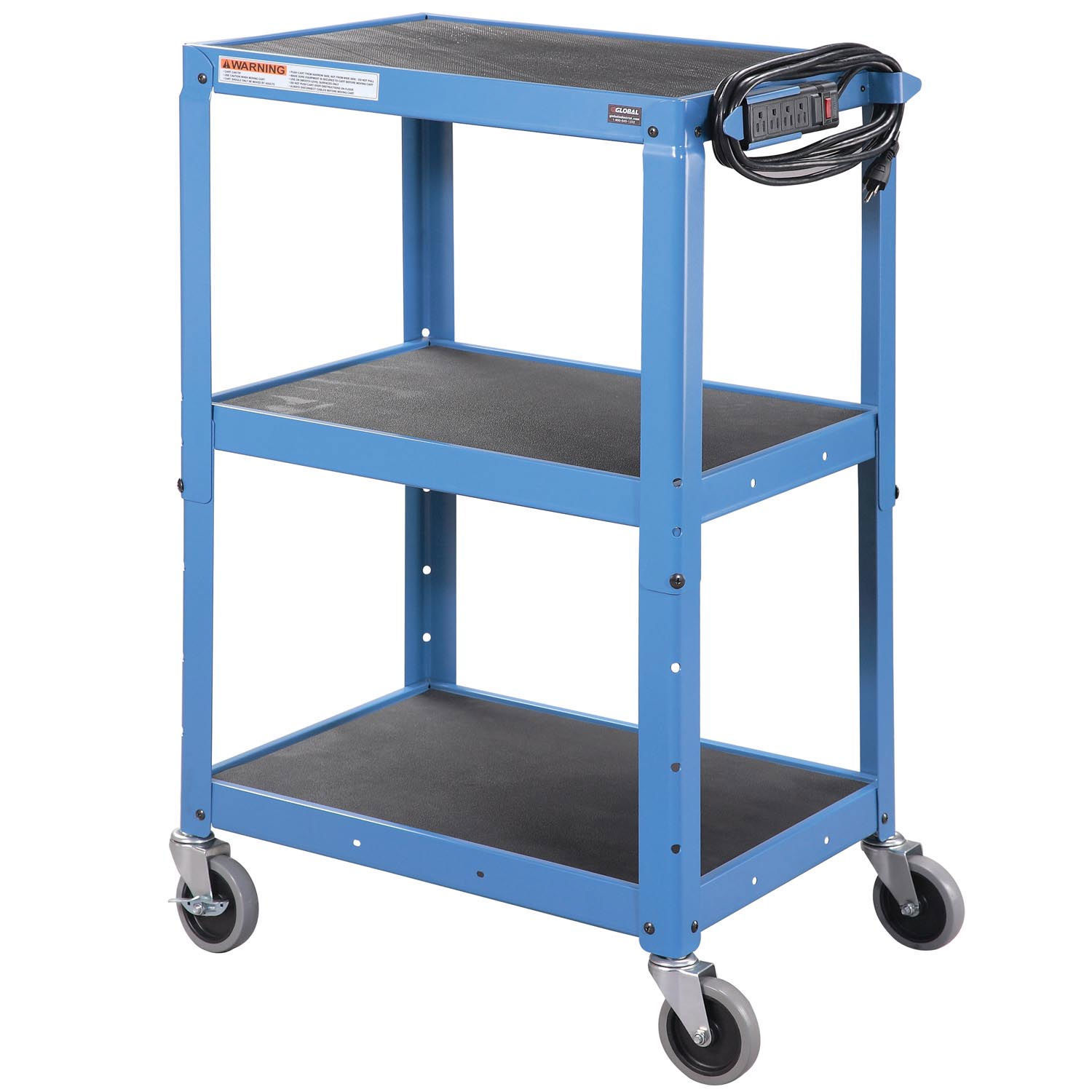 Global Industrial Steel Audio Visual & Instrument Cart - Blue for sale ...