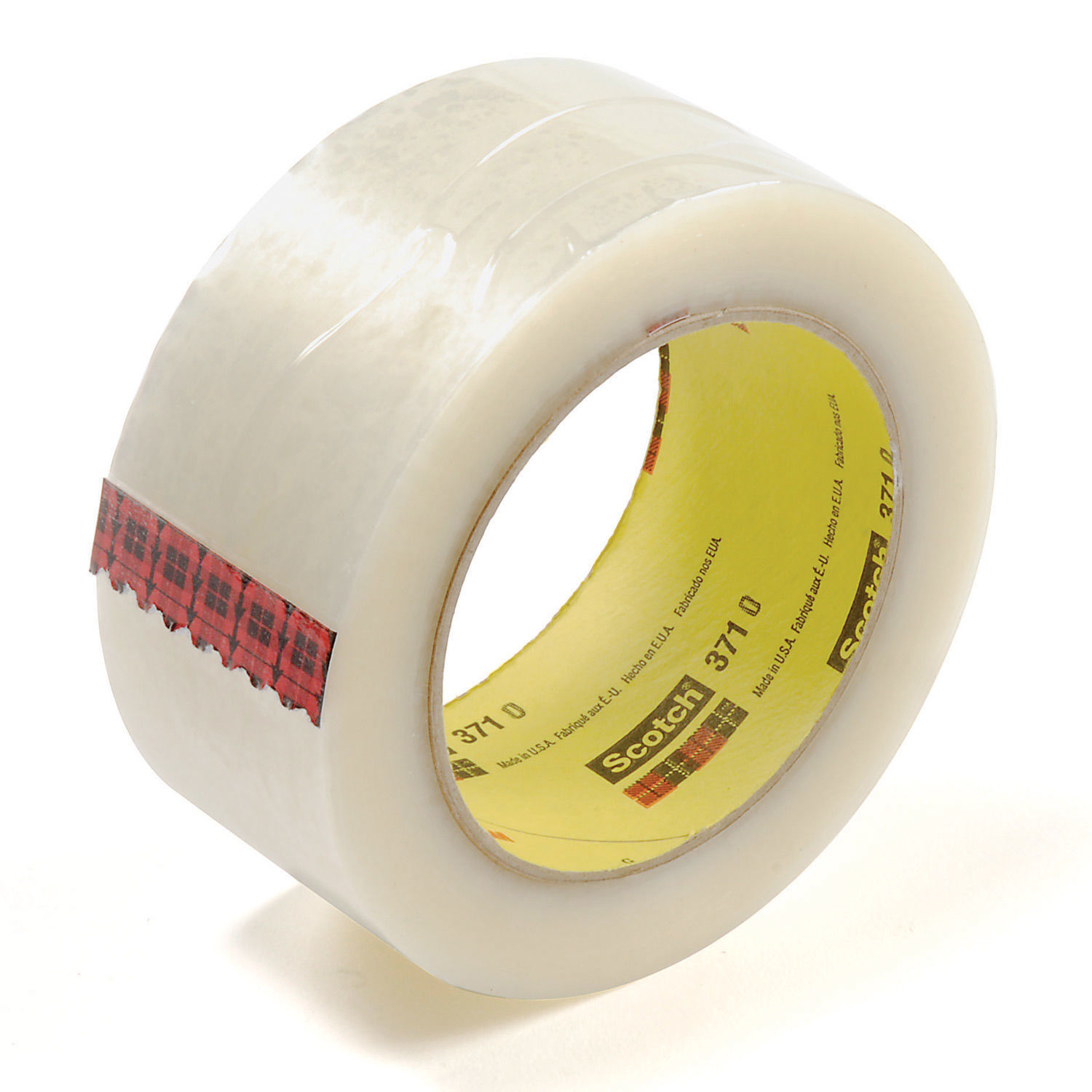 3M 371 Carton Sealing Tape, 1.8 Mil, 2" x 110 Yds., Clear, Lot of 36
