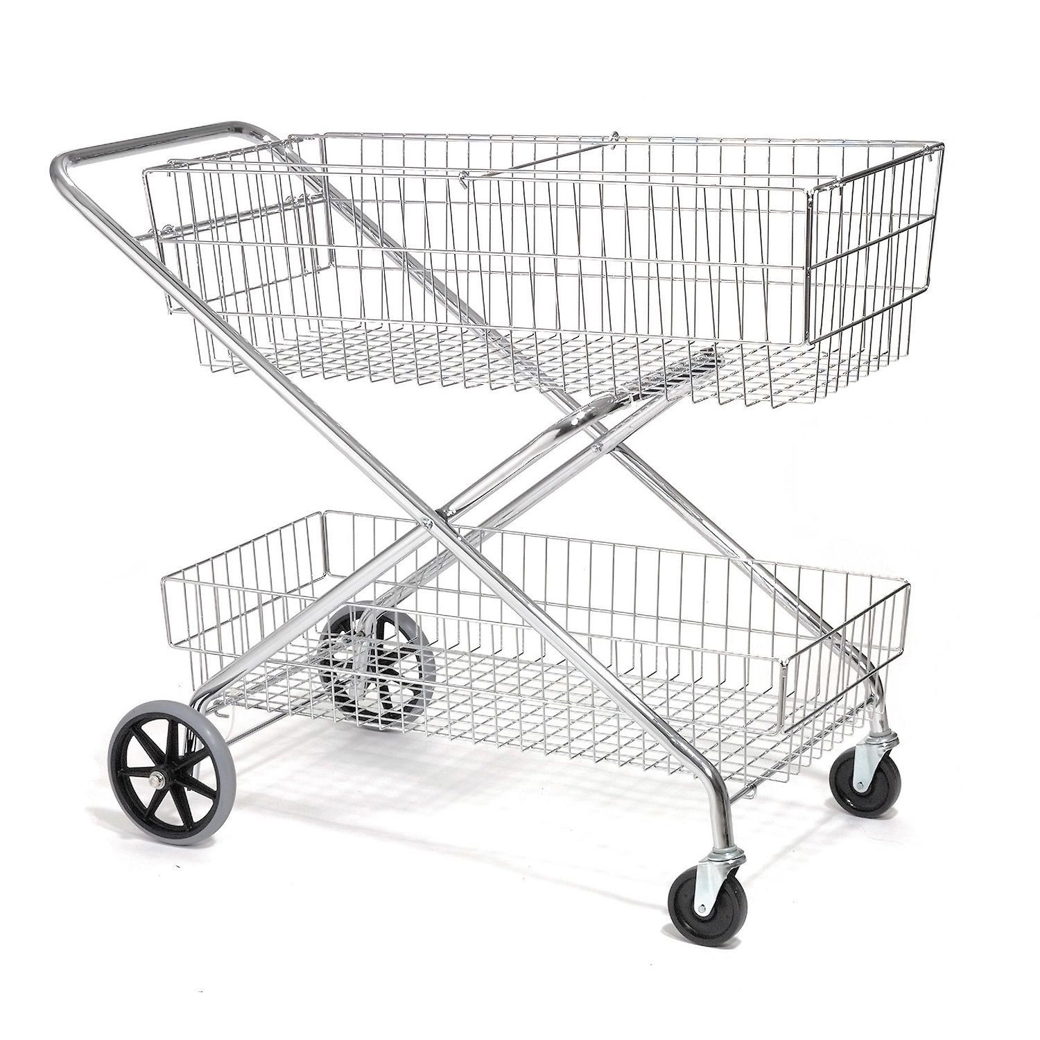 Wire Utility Basket Mail Cart 200 Lb. Capacity, 44