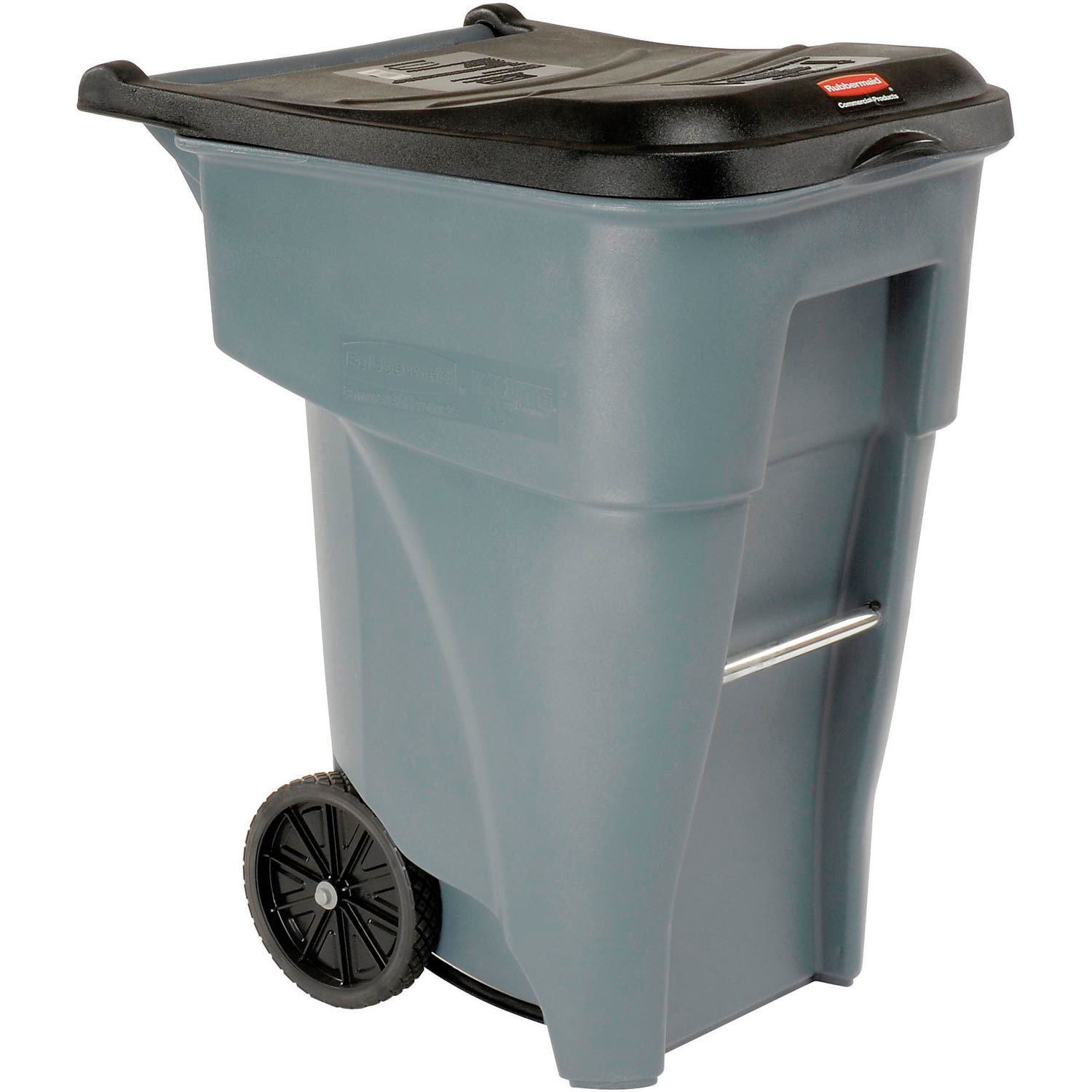 Rubbermaid Large Mobile Waste Receptacle, 65 Gallon, Gray With Lid | eBay