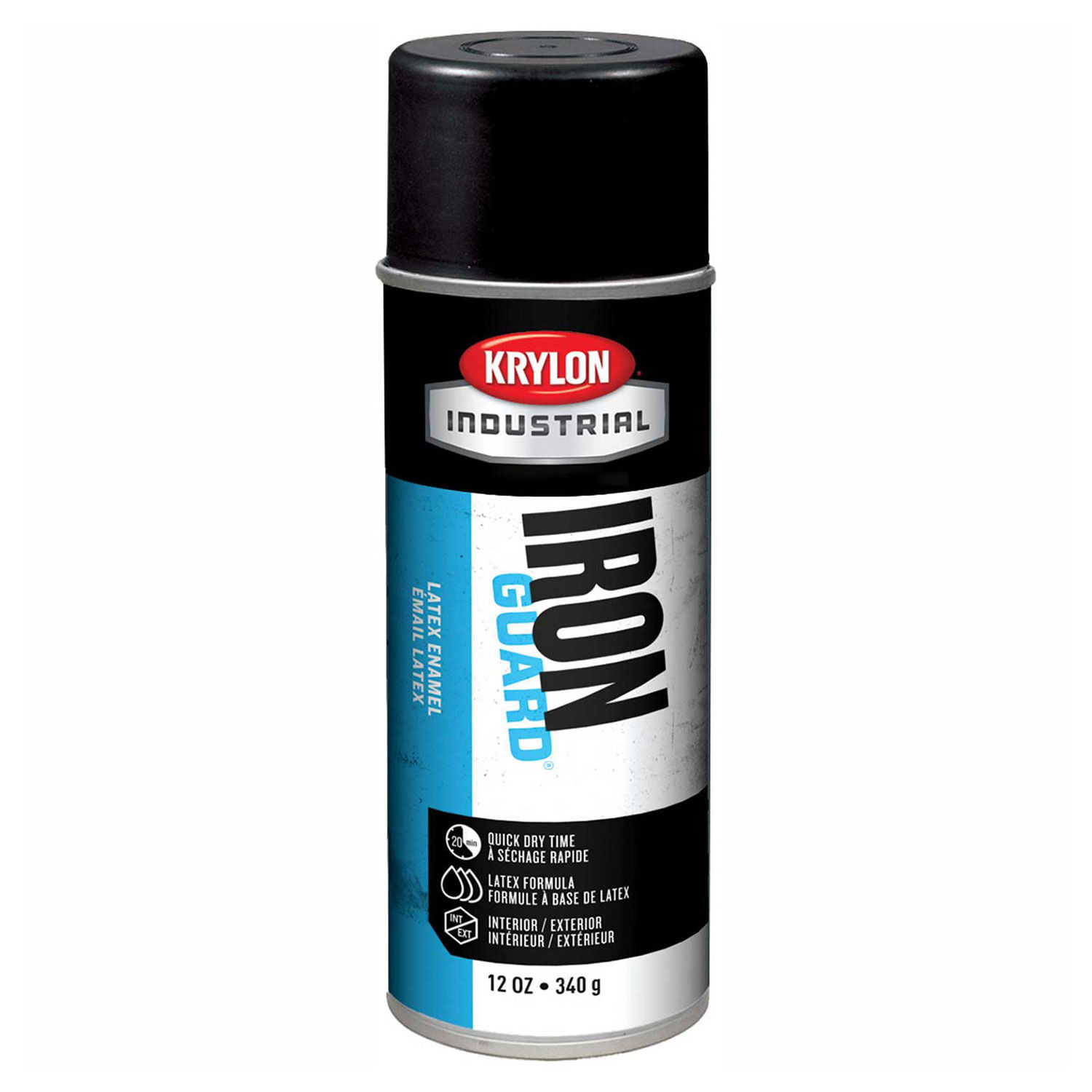 Krylon Industrial Iron Guard Latex Spray Paint Satin Black, Lot of 12