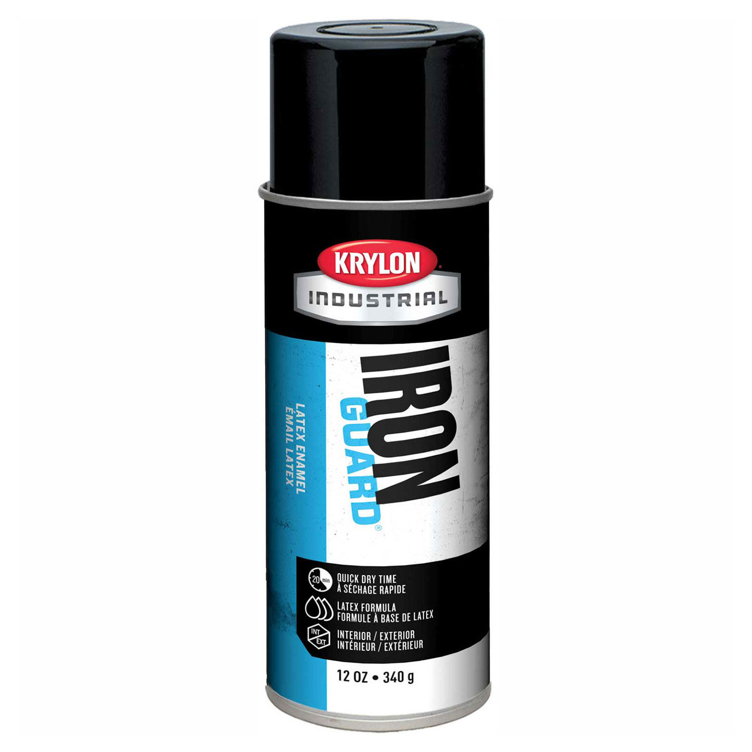 Krylon Industrial Iron Guard Latex Spray Paint Gloss Black, Lot of 12