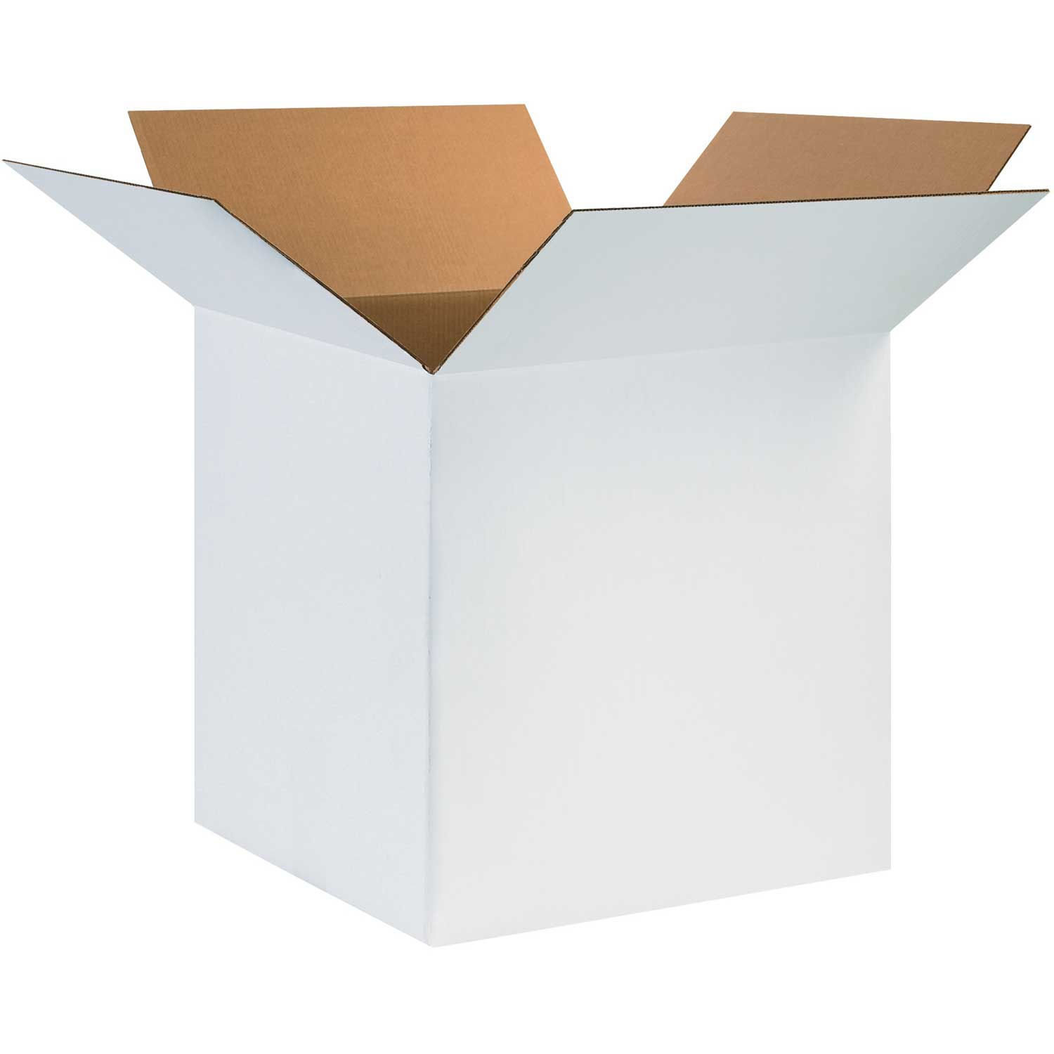 24"x24"x24" White Cardboard Corrugated Box, 200lb. Test/ECT-32, Lot of
