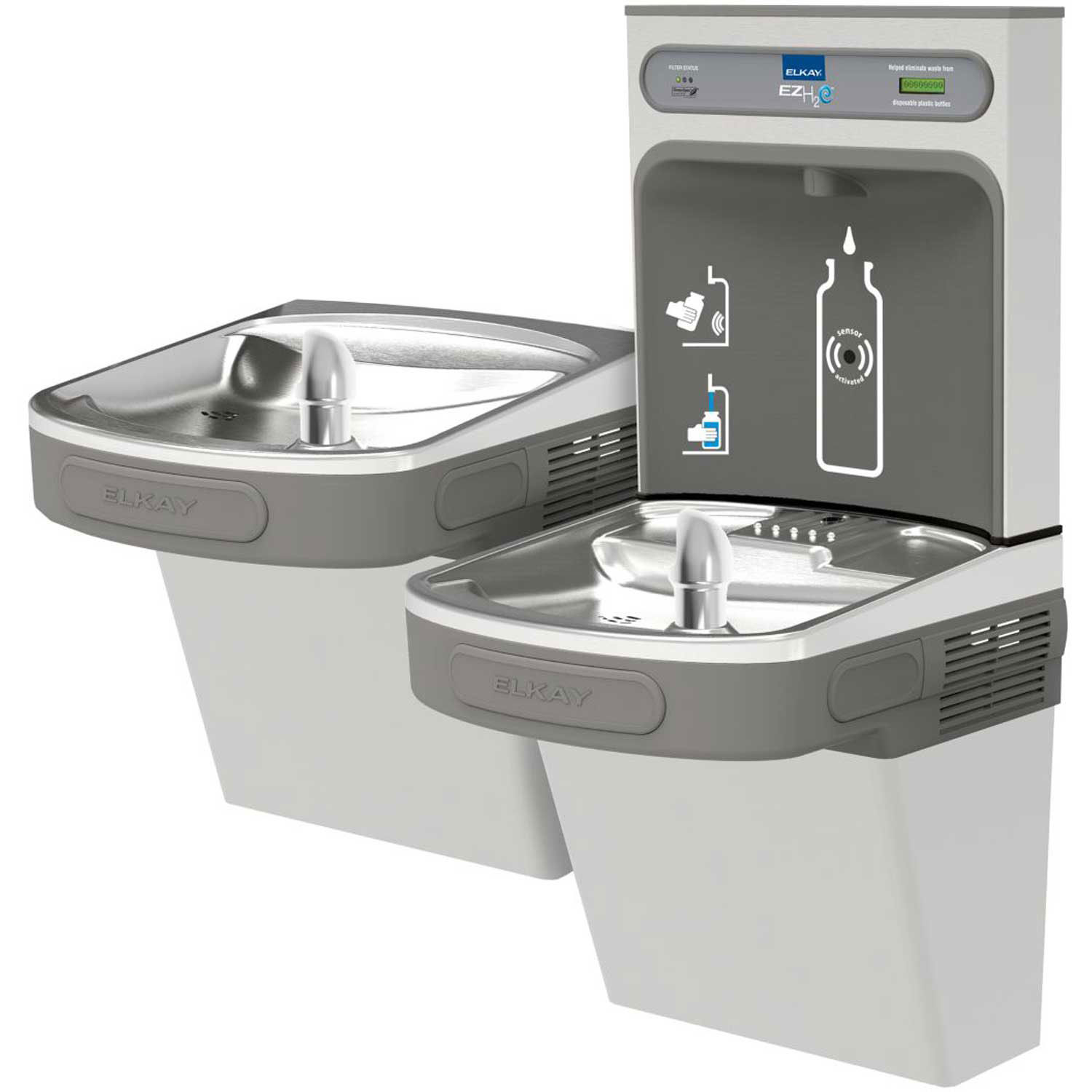 Elkay Water Refilling Station, Wall Mount, Bi-Level, VR Bubbler ...