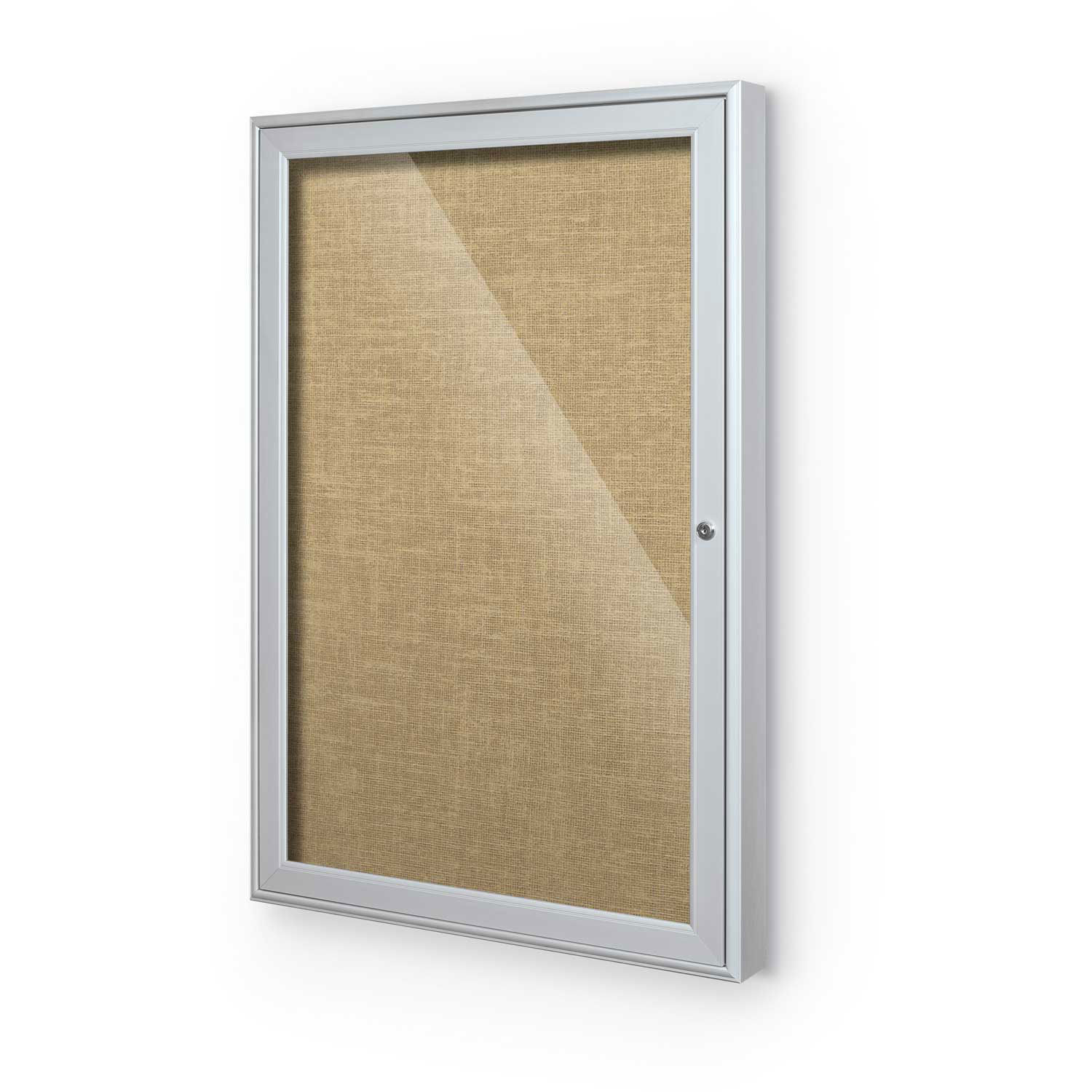 Balt® Indoor Enclosed Bulletin Board - 1 Door - Cork - Silver Aluminum ...