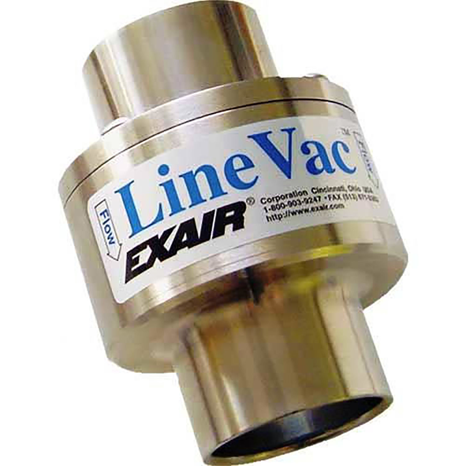 Exair Compressed Air Operated Line Vac Only Stainless Steel, 45 SCFM, 2 ...