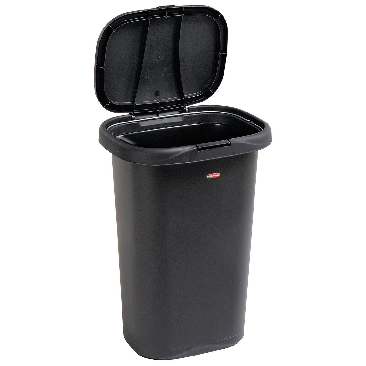 Rubbermaid® Liner Lock™ Spring Top™ Wastebasket, 52 Qt, Black eBay