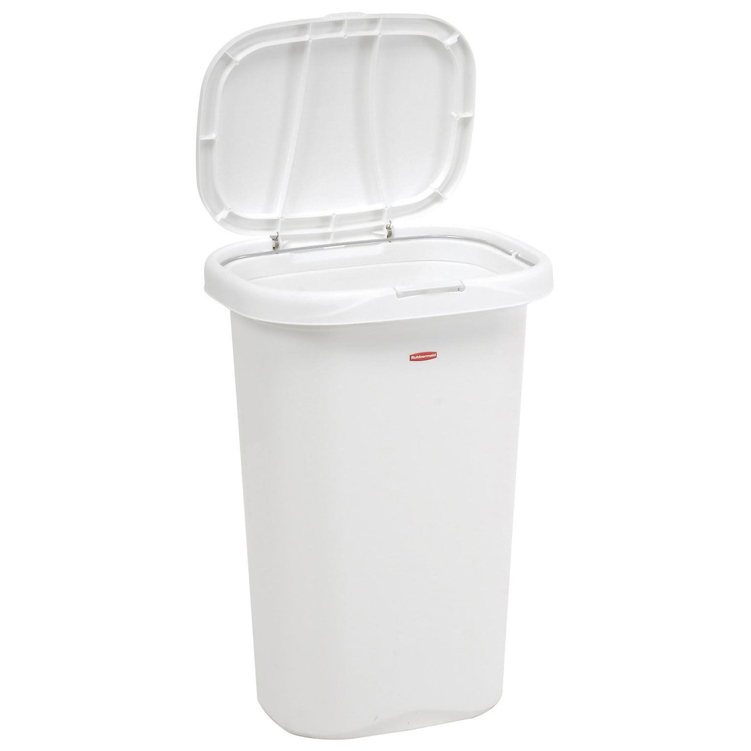 Rubbermaid® Liner Lock™ Spring Top™ Wastebasket, 52 Qt, White eBay