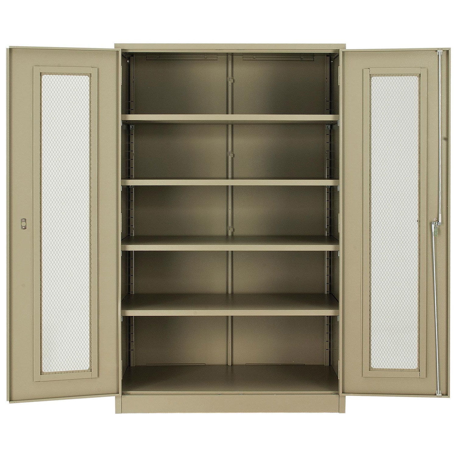 Details About Unassembled Storage Cabinet With Expanded Metal Door 48x24x78 Tan Lot Of 1