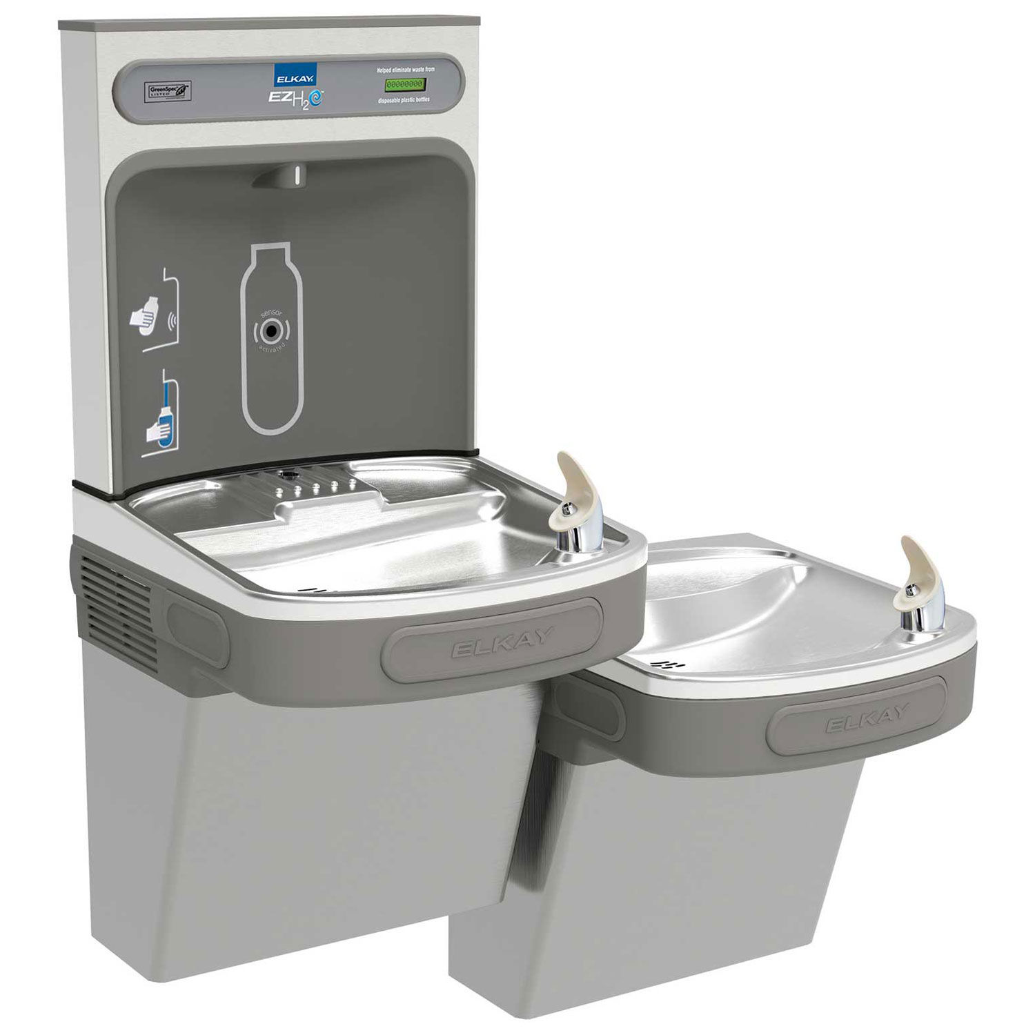 Elkay EZH20 Bi Level Unfiltered Water Bottle Filling Station 8 GPH   30957732 