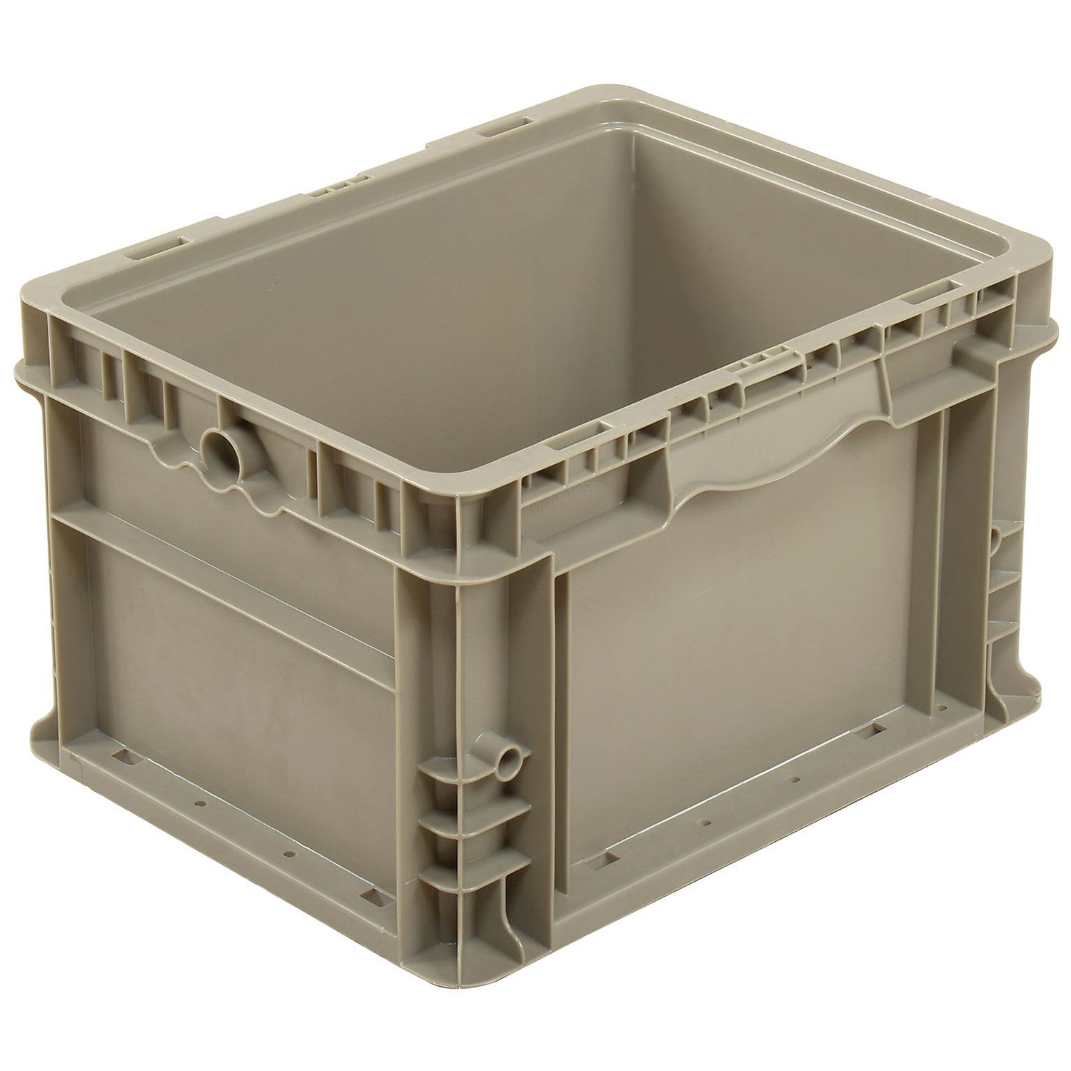 Global Industrial Straight Wall Container Solid Stackable Gray 12