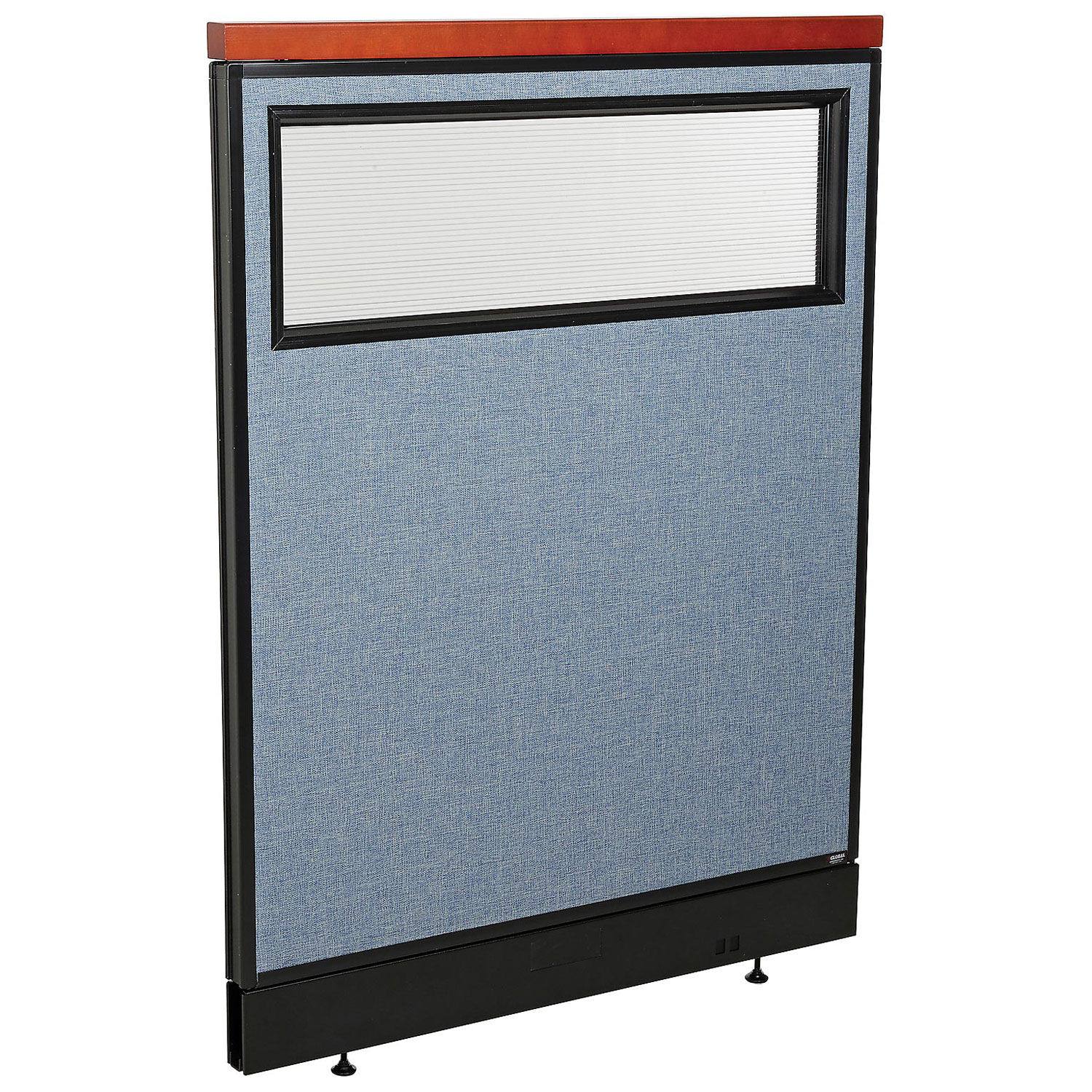 36-1/4"W x 47-1/2"H Deluxe Office Partition Panel with Partial Window Raceway