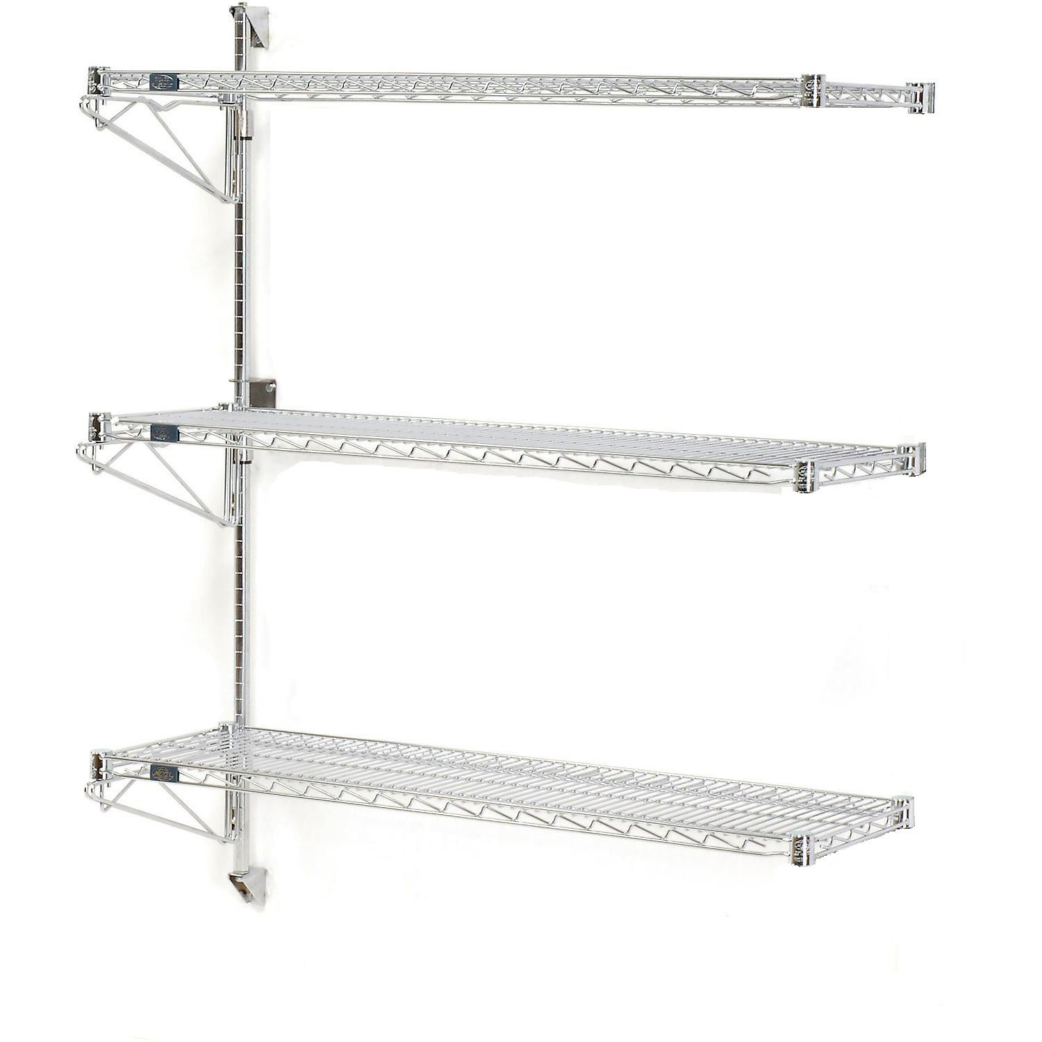 Nexel Wall Mount Wire 3Shelf AddOn Unit, 36"W x 14"D x 54"H eBay