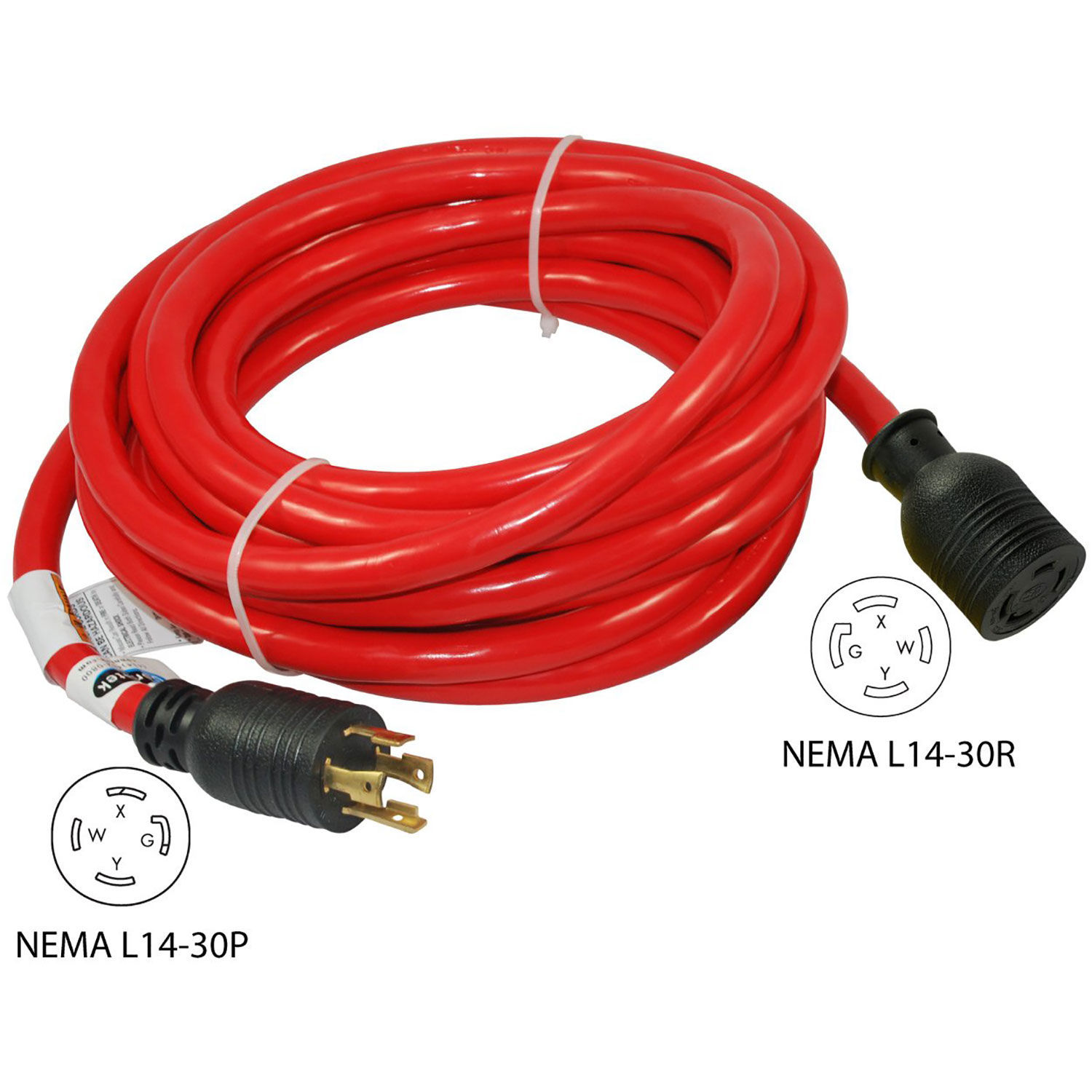 TOOLIOM 30 Amp Generator Cord – 25FT Heavy Duty Extension With LED Light & Locking Plugs