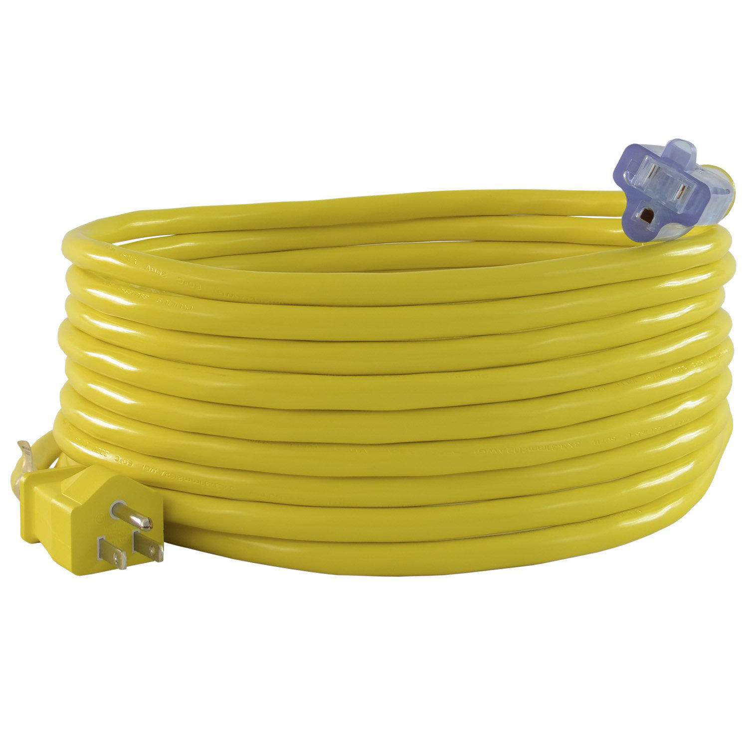 50', 15A, 12/3 SJTW Outdoor Extension Cord with NEMA 515P/R, Lighted