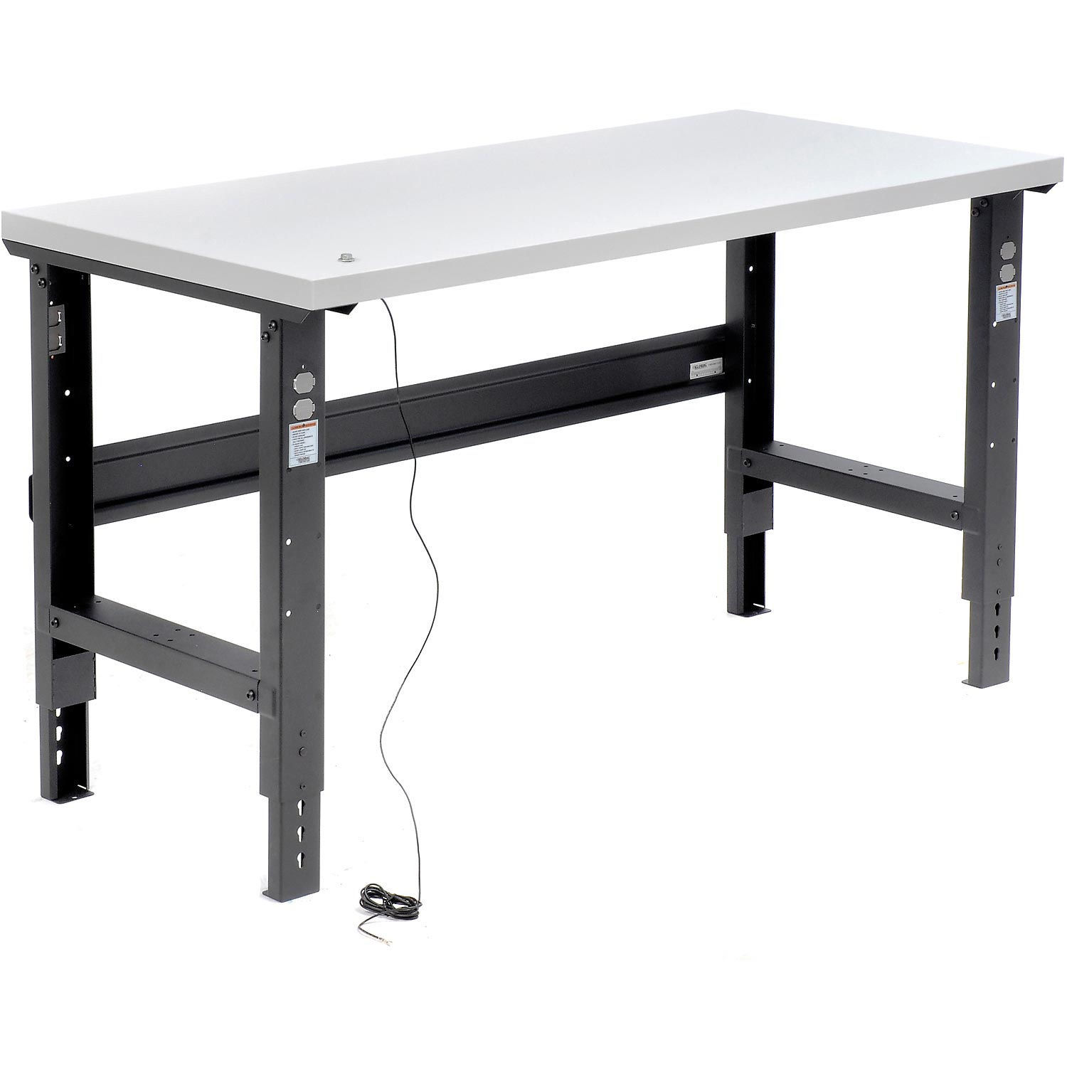 Adjustable Height Workbench C-Channel Leg, 60"W x 30"D, 1 