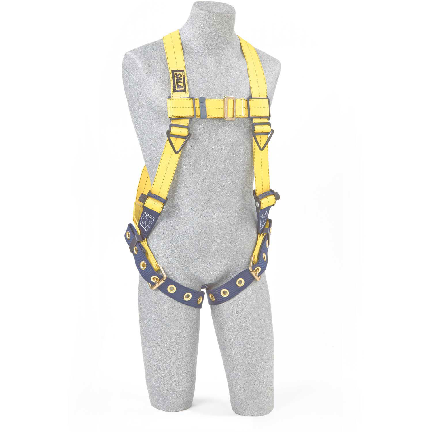 3M Dbi-Sala,Delta 1101253 Full Body Harness, Back D-Ring, Tongue Buckle Leg Straps, 2X-Large, Yellow/Navy (840779004522)