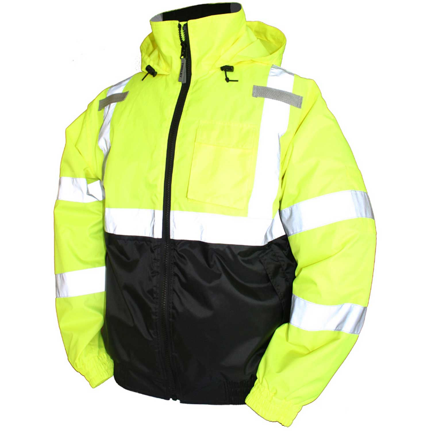 Bomber II Hooded Jacket, Fluorescent Yellow/Green/Black, Large eBay