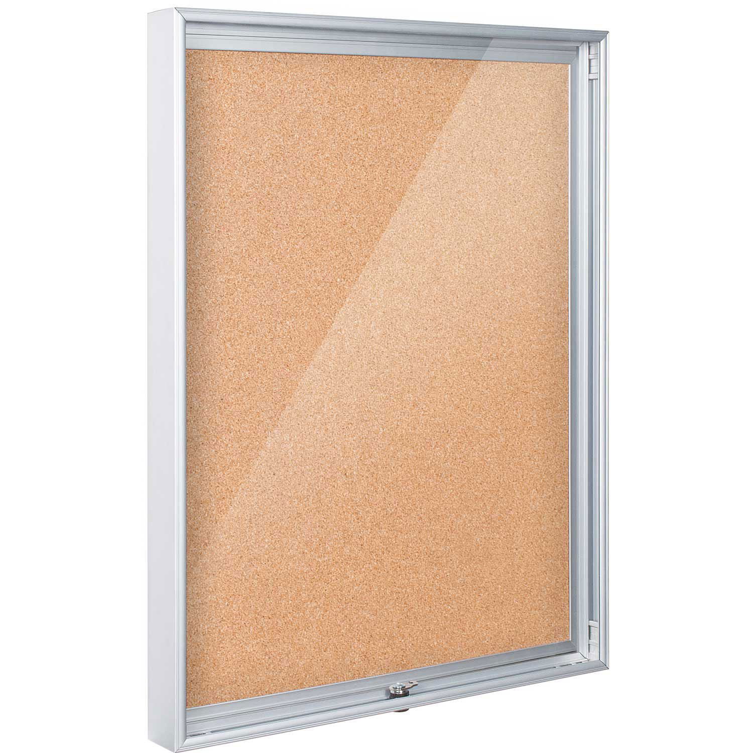 Balt® Enclosed Bulletin Board, Natural Cork, 24"W x 36"H 703673459013