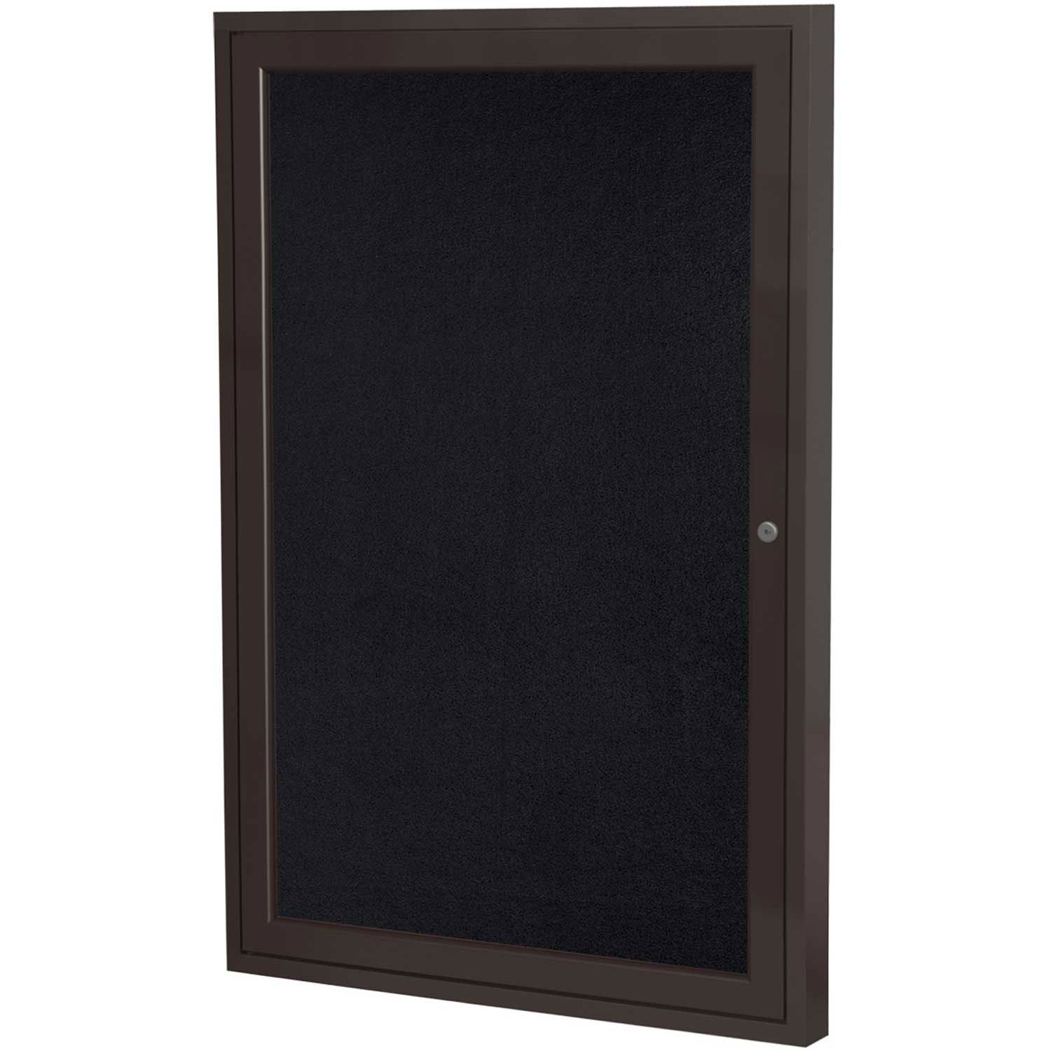 Ghent® 1 Door Enclosed Recycled Rubber Bulletin Board, 18