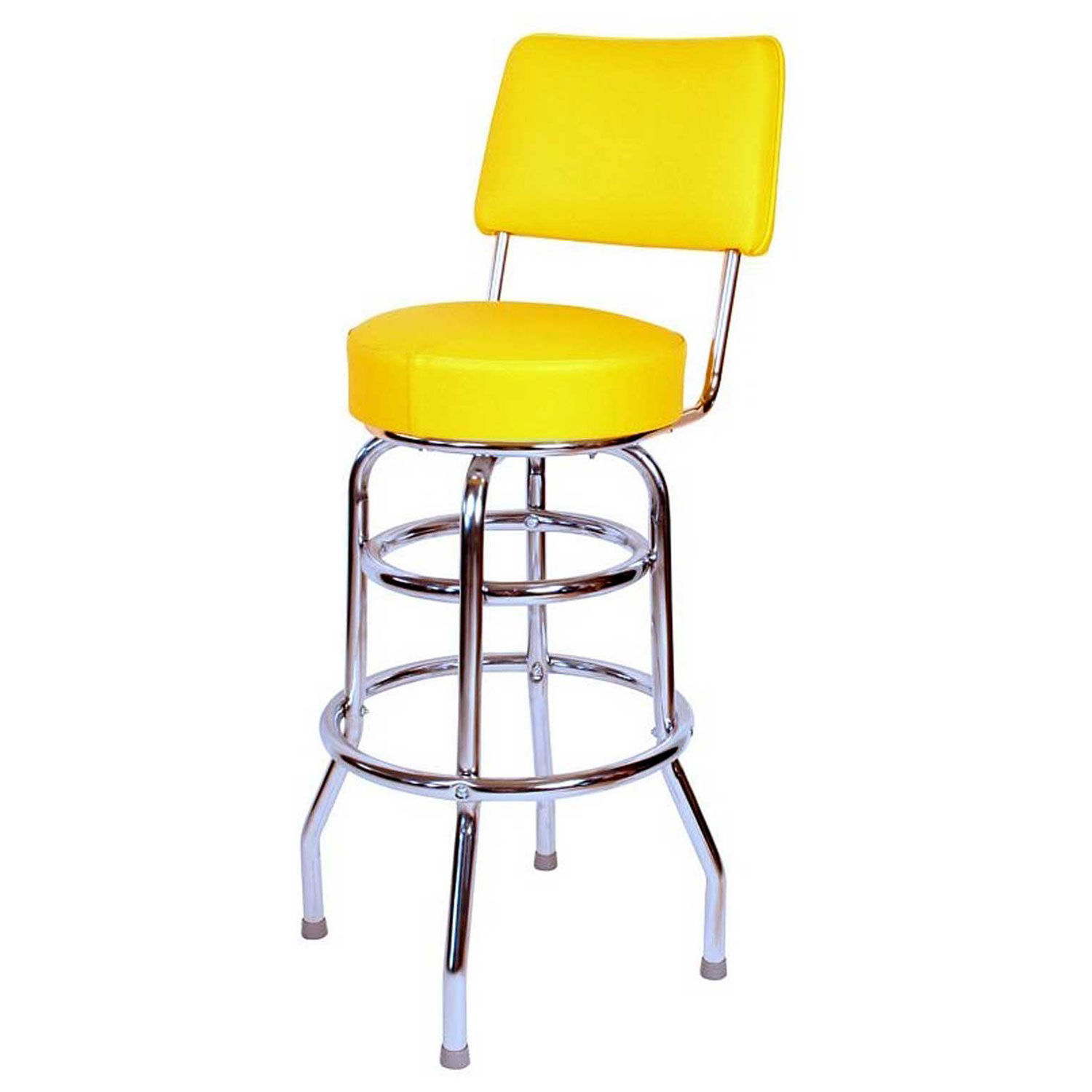 30 Double Ring Swivel Bar Stool With Back Chrome Frame Yellow Details About 30 Double Ring Swivel Bar Stool With Back Chrome Frame Yellow Seat Lot Of 1