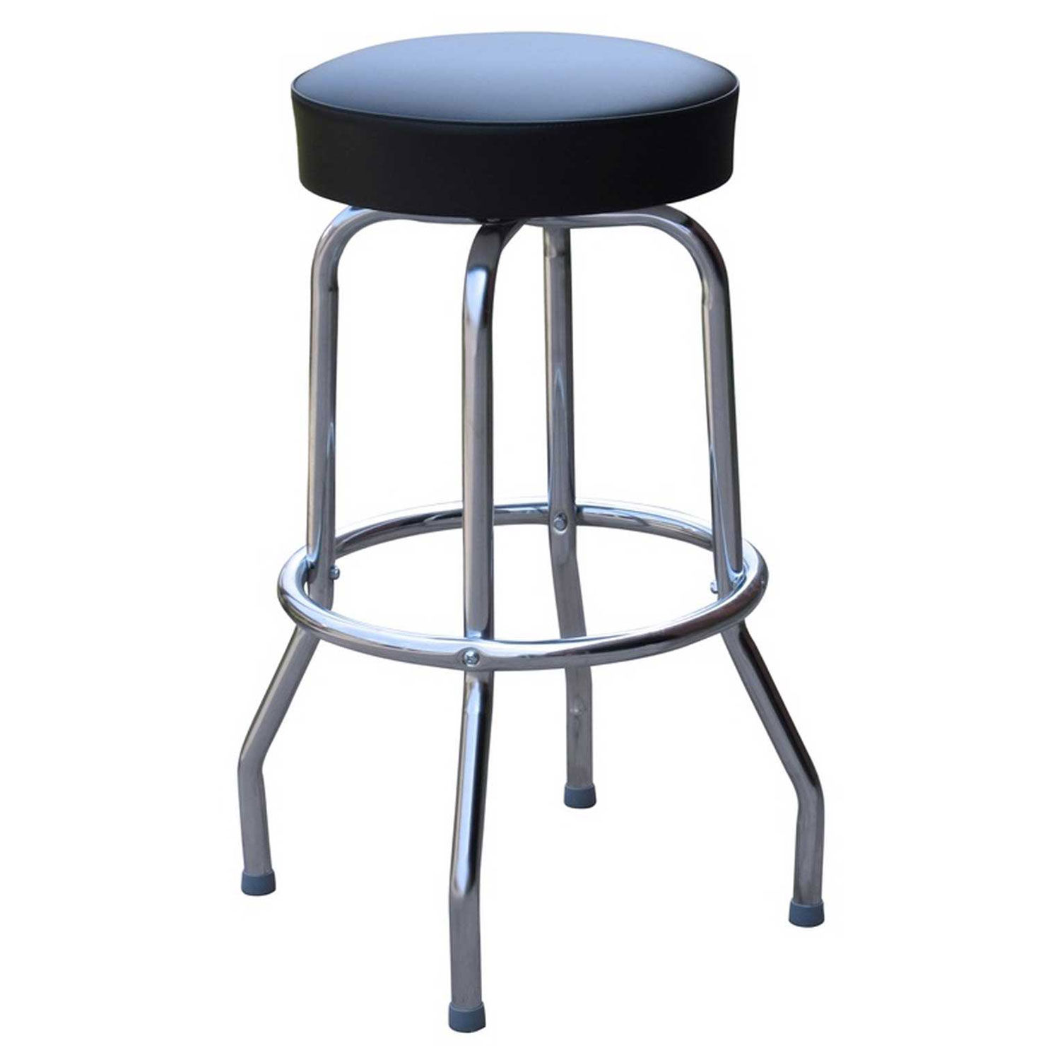 30 Backless Swivel Bar Stool Chrome Frame Black Seat Lot Of 1 816851021985 Ebay 9771