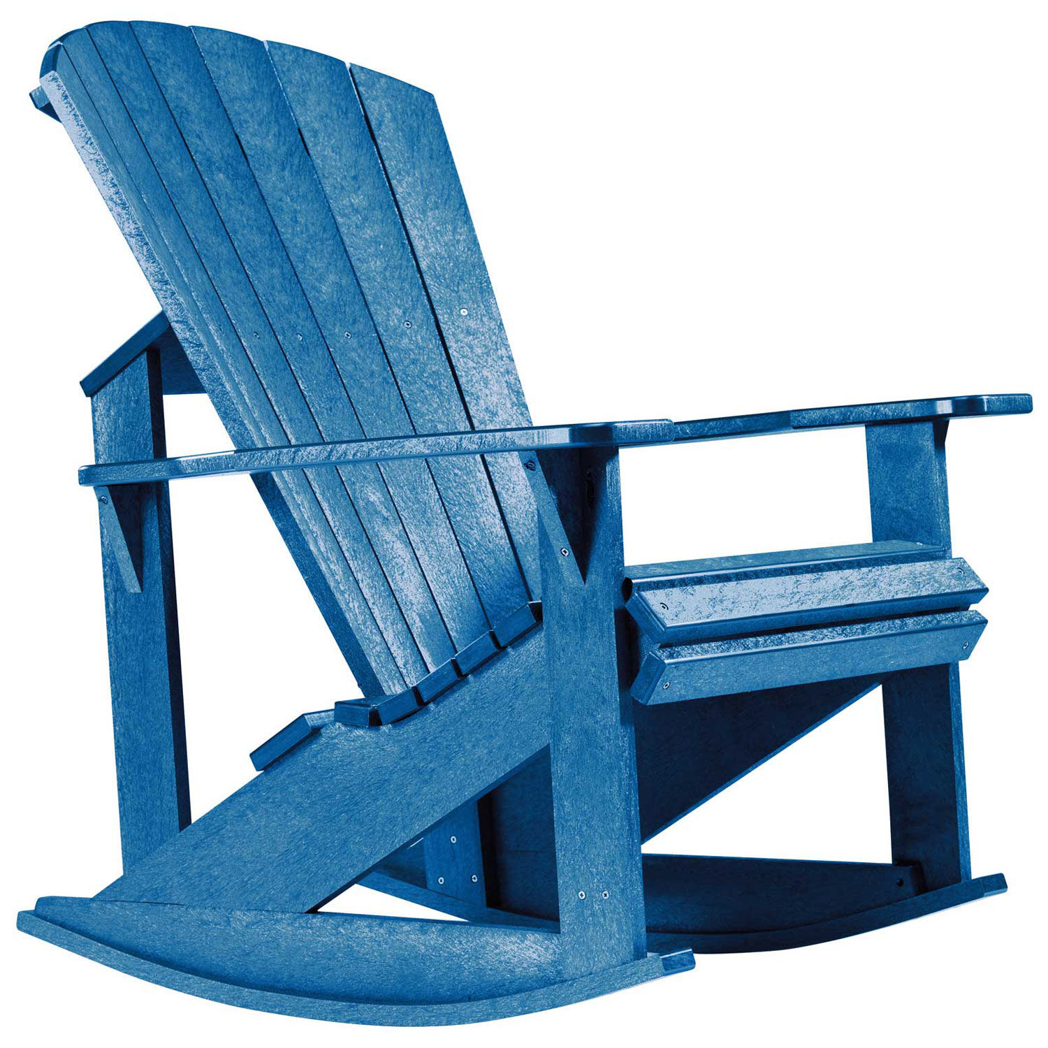 Recycled Plastic Adirondack Rocking Chair, Blue, 34"L x 24