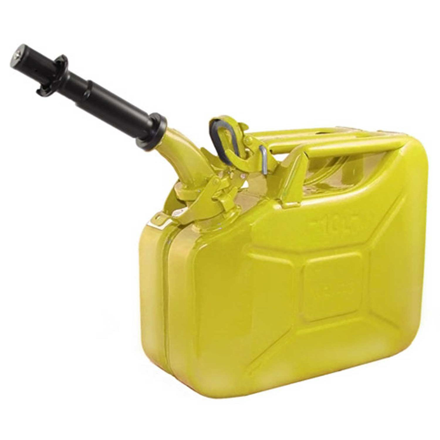 Wavian Jerry Can w/Spout & Spout Adapter, Yellow, 10 Liter/2.64 Gallon